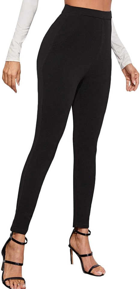 Women's Stretchy Workwear Office Skinny Pants with Belt - Easy Pickins Store