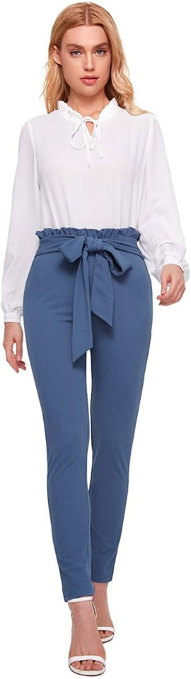 Women's Stretchy Workwear Office Skinny Pants with Belt - Easy Pickins Store