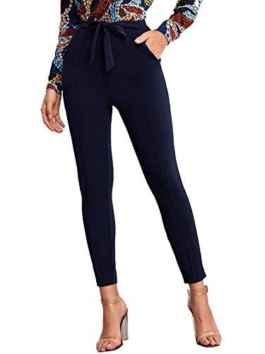 Women's Stretchy Workwear Office Skinny Pants with Belt - Easy Pickins Store