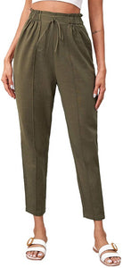 Women's Stretchy Workwear Office Skinny Pants with Belt - Easy Pickins Store