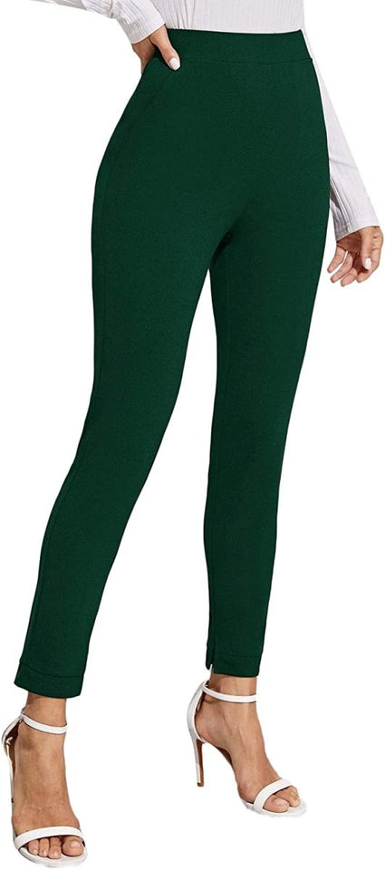 Women's Stretchy Workwear Office Skinny Pants with Belt - Easy Pickins Store