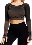 Women's Yoga Gym Crop Top Compression Workout Athletic Short/Long Sleeve Shirt - Easy Pickins Store