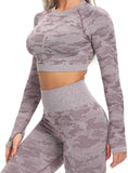 Women's Yoga Gym Crop Top Compression Workout Athletic Short/Long Sleeve Shirt - Easy Pickins Store