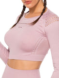 Women's Yoga Gym Crop Top Compression Workout Athletic Short/Long Sleeve Shirt - Easy Pickins Store