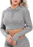 Women's Yoga Gym Crop Top Compression Workout Athletic Short/Long Sleeve Shirt - Easy Pickins Store