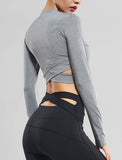 Women's Yoga Gym Crop Top Compression Workout Athletic Short/Long Sleeve Shirt - Easy Pickins Store