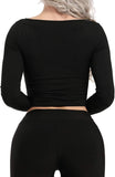 Women's Yoga Gym Crop Top Compression Workout Athletic Short/Long Sleeve Shirt - Easy Pickins Store