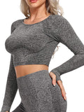 Women's Yoga Gym Crop Top Compression Workout Athletic Short/Long Sleeve Shirt - Easy Pickins Store
