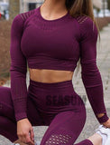 Women's Yoga Gym Crop Top Compression Workout Athletic Short/Long Sleeve Shirt - Easy Pickins Store
