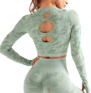Women's Yoga Gym Crop Top Compression Workout Athletic Short/Long Sleeve Shirt - Easy Pickins Store