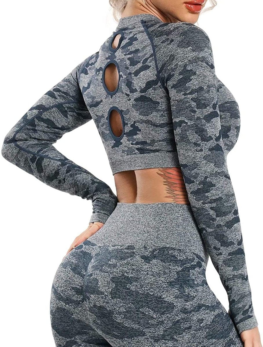 Women's Yoga Gym Crop Top Compression Workout Athletic Short/Long Sleeve Shirt - Easy Pickins Store