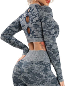 Women's Yoga Gym Crop Top Compression Workout Athletic Short/Long Sleeve Shirt - Easy Pickins Store