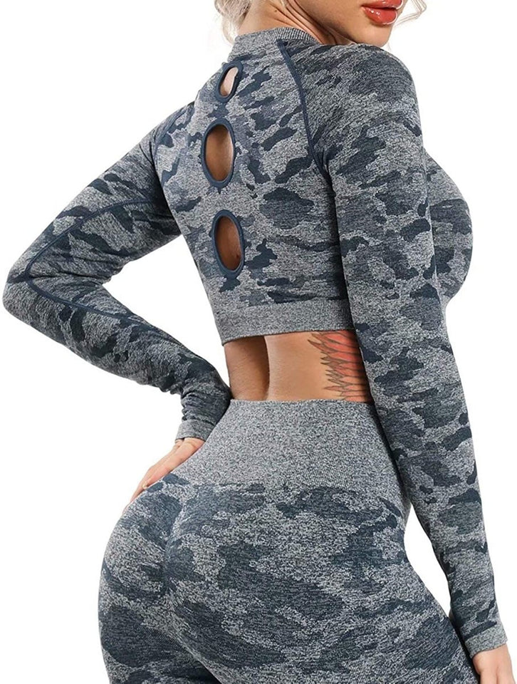Women's Yoga Gym Crop Top Compression Workout Athletic Short/Long Sleeve Shirt - Easy Pickins Store