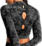 Women's Yoga Gym Crop Top Compression Workout Athletic Short/Long Sleeve Shirt - Easy Pickins Store