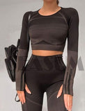 Women's Yoga Gym Crop Top Compression Workout Athletic Short/Long Sleeve Shirt - Easy Pickins Store