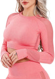 Women's Yoga Gym Crop Top Compression Workout Athletic Short/Long Sleeve Shirt - Easy Pickins Store
