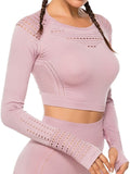 Women's Yoga Gym Crop Top Compression Workout Athletic Short/Long Sleeve Shirt - Easy Pickins Store