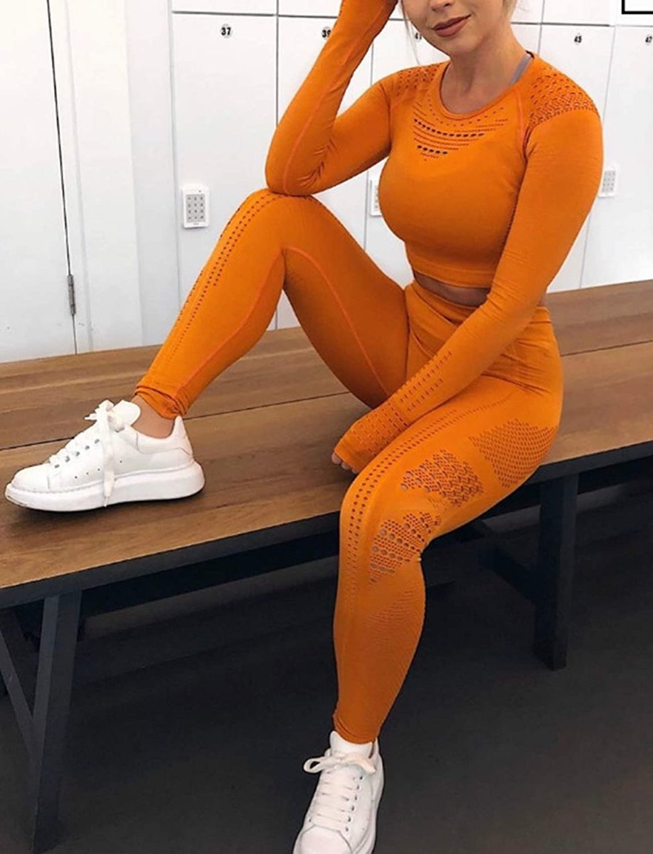 Women's Yoga Gym Crop Top Compression Workout Athletic Short/Long Sleeve Shirt - Easy Pickins Store