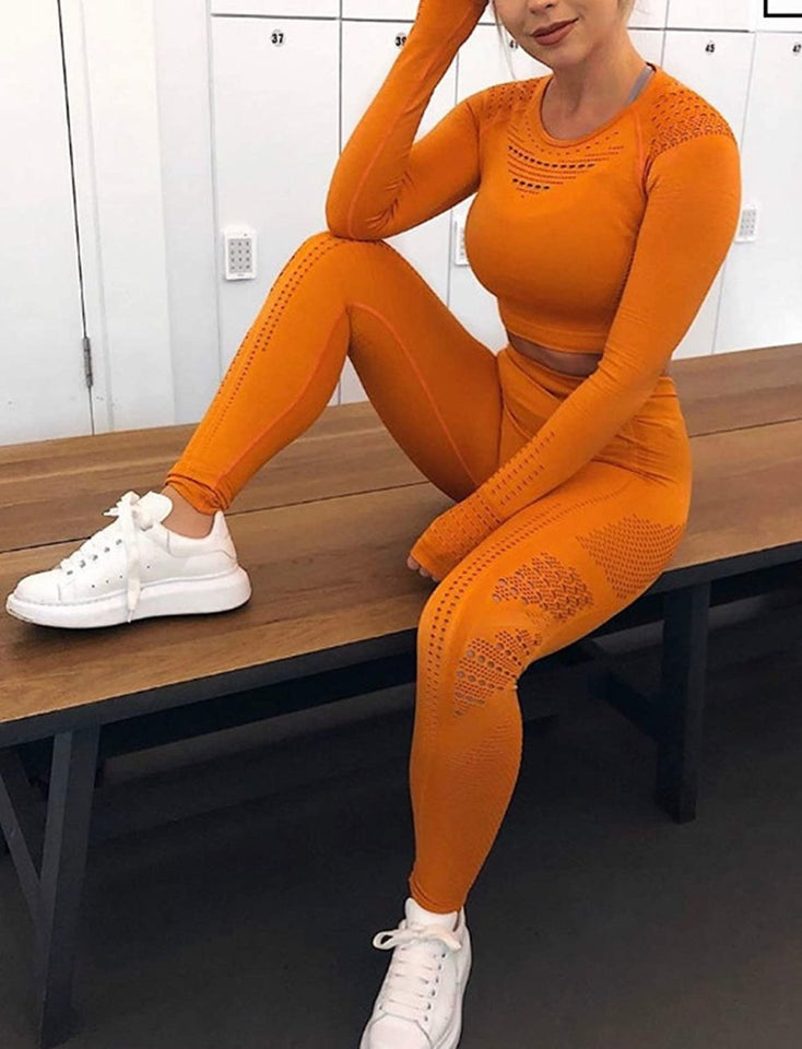Women's Yoga Gym Crop Top Compression Workout Athletic Short/Long Sleeve Shirt - Easy Pickins Store
