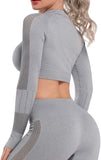Women's Yoga Gym Crop Top Compression Workout Athletic Short/Long Sleeve Shirt - Easy Pickins Store
