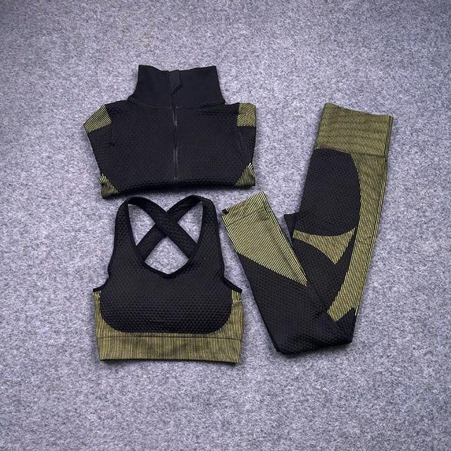Yoga Suitwear Seamless Long Sleeve High Waist Sport Set - Easy Pickins Store