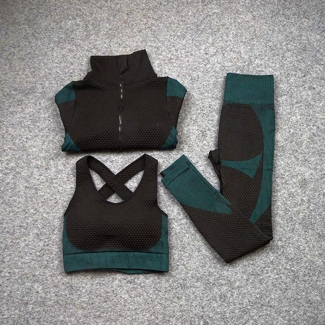 Yoga Suitwear Seamless Long Sleeve High Waist Sport Set - Easy Pickins Store