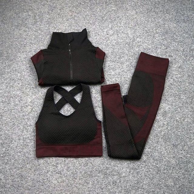 Yoga Suitwear Seamless Long Sleeve High Waist Sport Set - Easy Pickins Store