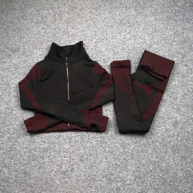 Yoga Suitwear Seamless Long Sleeve High Waist Sport Set - Easy Pickins Store