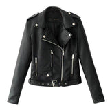 Zip Biker Short Cropped Leather Jacket - Easy Pickins Store